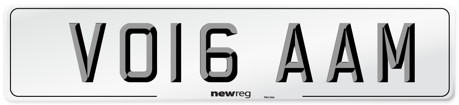 VO16 AAM Number Plate from New Reg